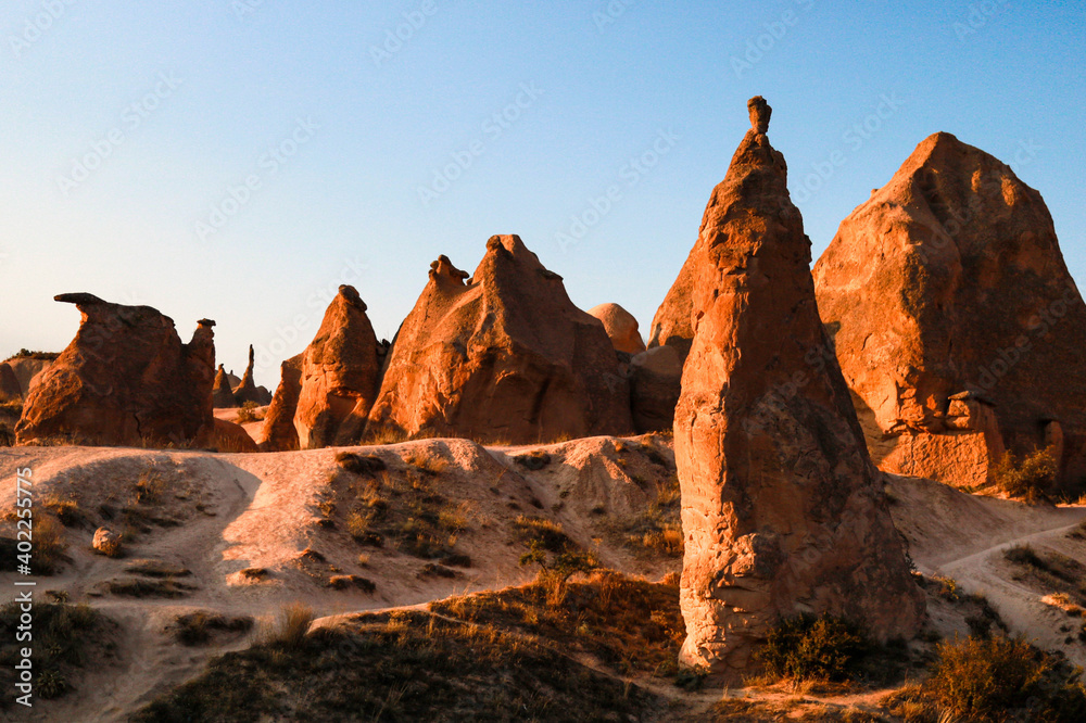 Fairy Chimneys near the town of Goreme, Cappadocia, Turkey