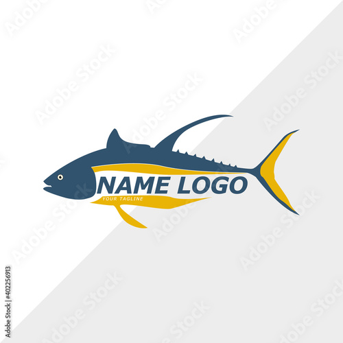 yellowfin tuna logo. can be used for fish company logos, restaurant logos, shop logos, animal shop logos, company logo and others. vector