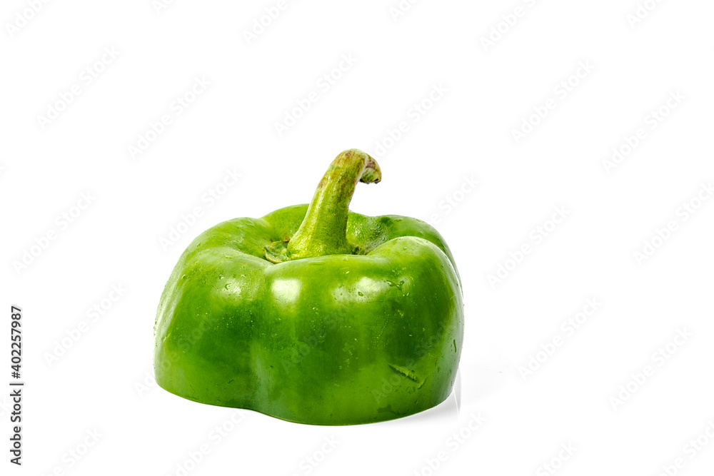 Green peppers on a white background Green peppers on a white background