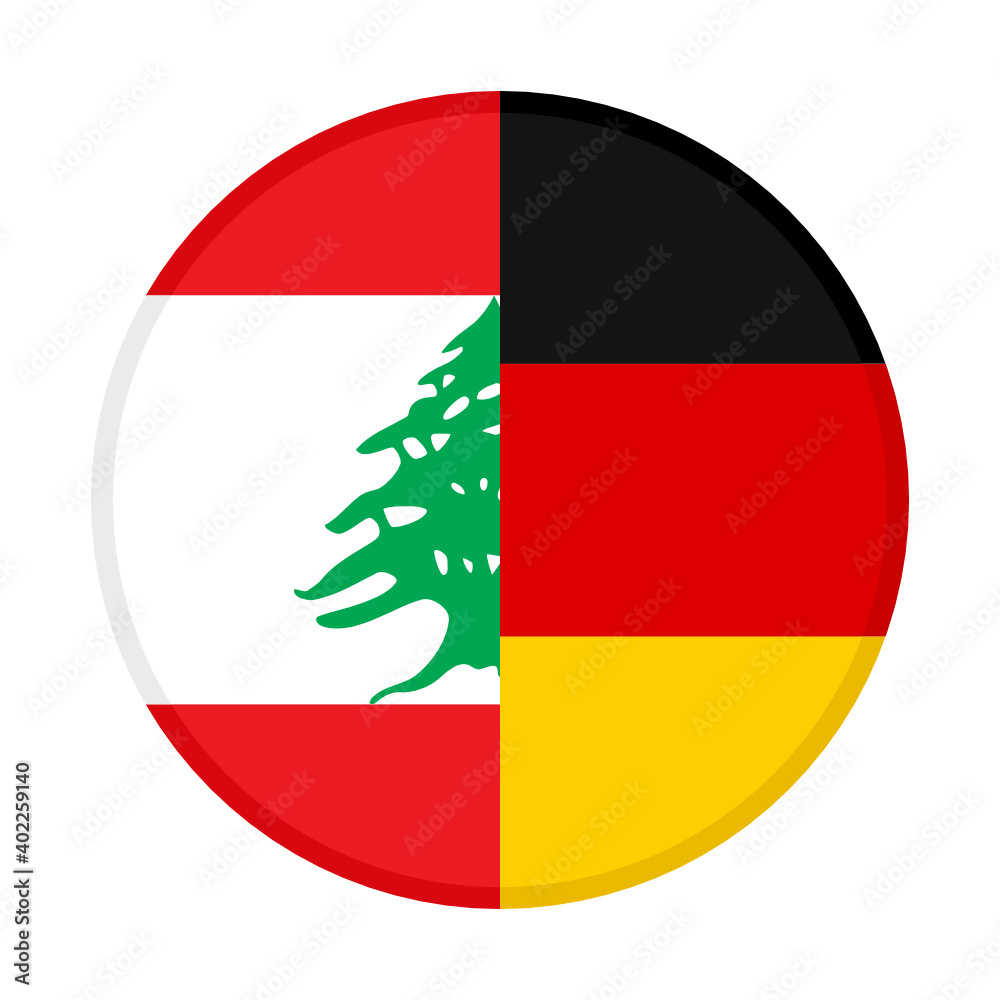 round icon with lebanon and germany flags
round icon with lebanon and germany flags
