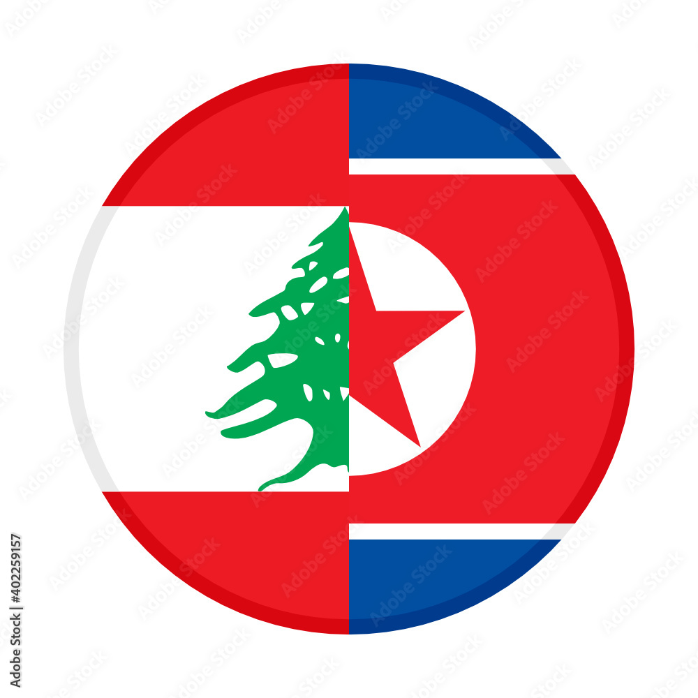 round icon with lebanon and north korea flags
round icon with lebanon and north korea flags