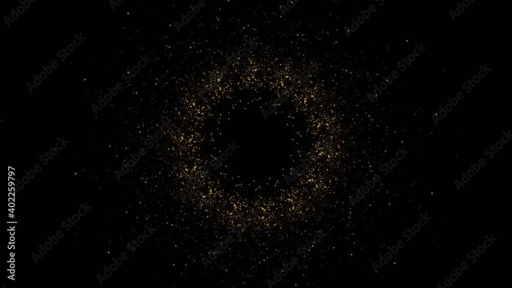 gold particles abstract background with shining golden floor particles stars dust. Futuristic glittering fly movement flickering loop in space on black background. gold particles abstract background with shining golden floor particles stars dust. Futuristic glittering fly movement flickering loop in space on black background.