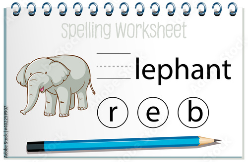 Find missing letter with elephant