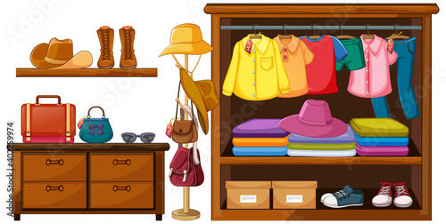 Clothes in the wardrobe