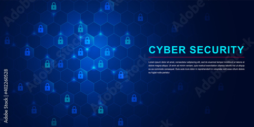Protection network cyber security computer and safe your data concept. Digital crime by an anonymous hacker. Vector illustration