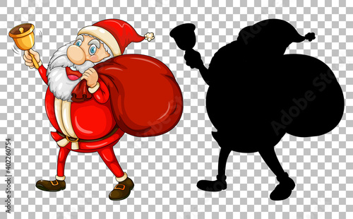 Santa carrying gift bag