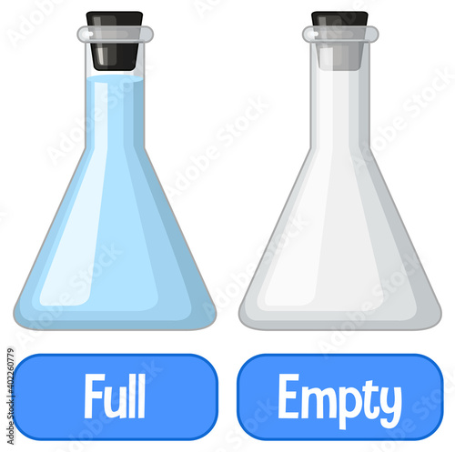 Opposite adjectives words with full and empty