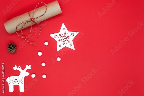 christmas star on a red background