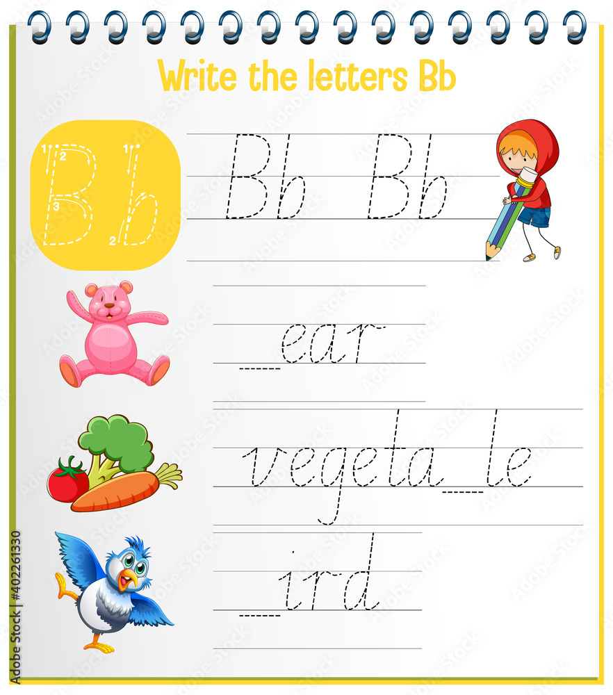 English alphabet tracing worksheets Stock Vector | Adobe Stock