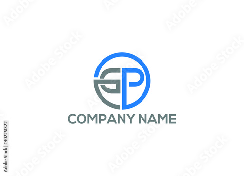 GP Letter Logo Design with Creative Modern initial icon