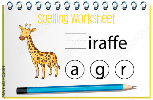 Find missing letter with giraffe