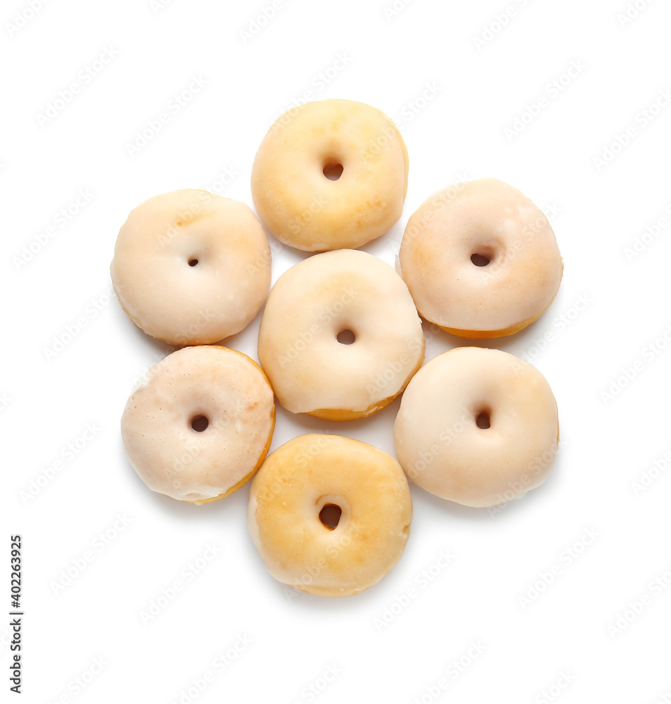 Tasty donuts isolated on white background Tasty donuts isolated on white background
