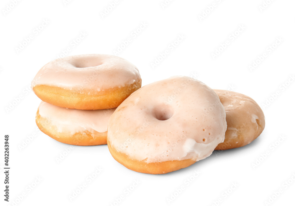 Tasty donuts isolated on white background Tasty donuts isolated on white background