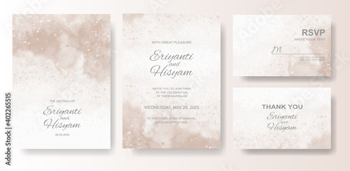 Watercolor wedding invitation card