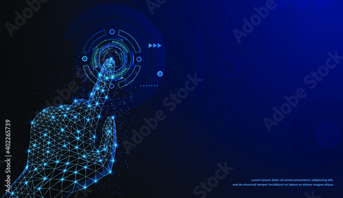 Hand touch selection,touch the future abstract technology innovation concept
