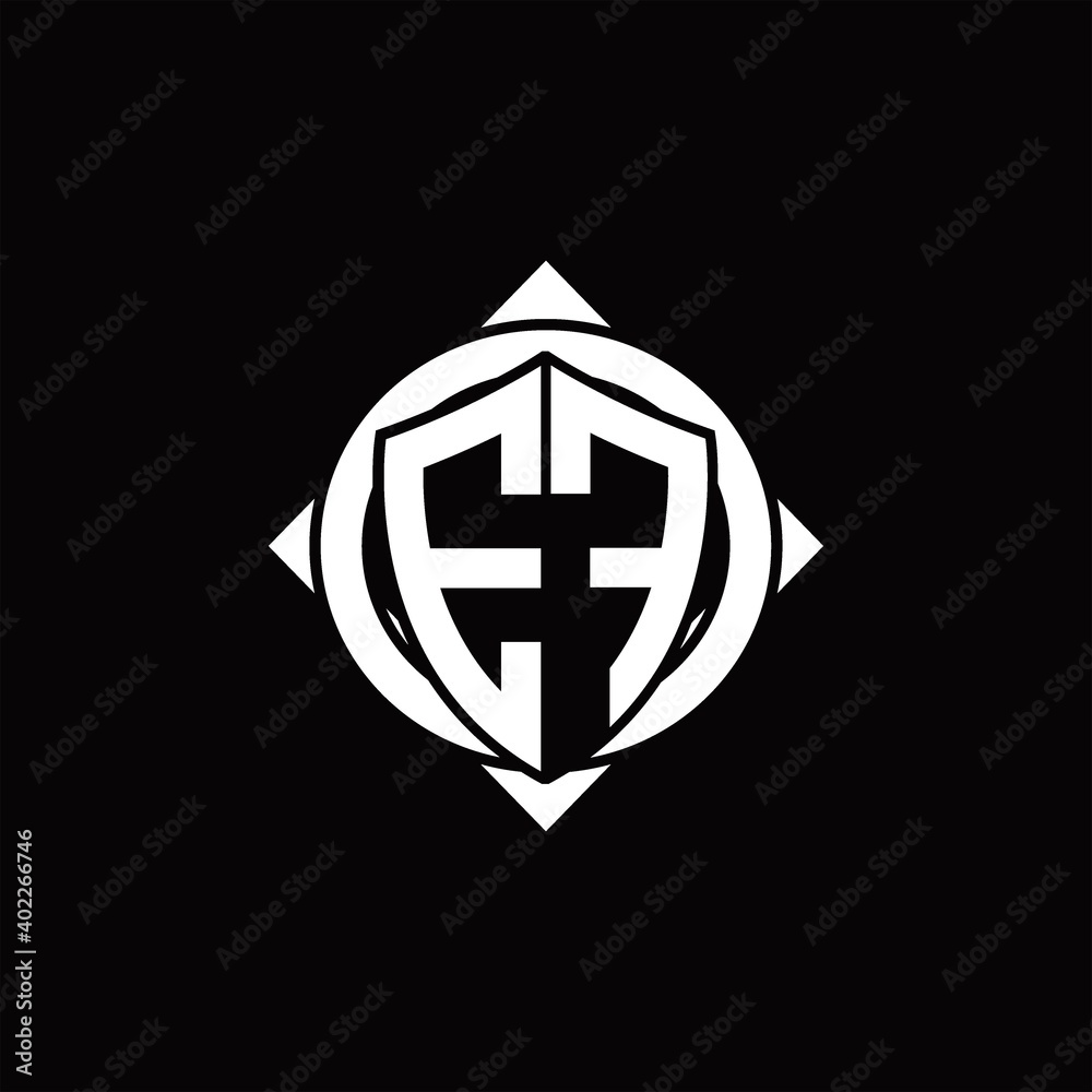 EF Logo monogram isolated circle rounded with compass shape EF Logo monogram isolated circle rounded with compass shape