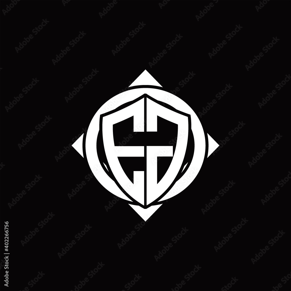 EG Logo monogram isolated circle rounded with compass shape