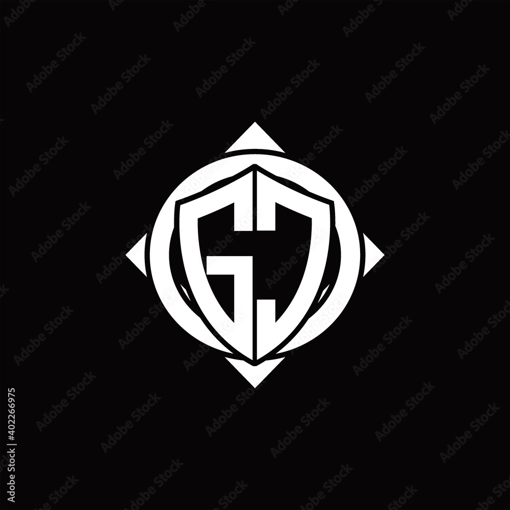 GC Logo monogram isolated circle rounded with compass shape GC Logo monogram isolated circle rounded with compass shape