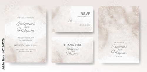Watercolor wedding invitation card