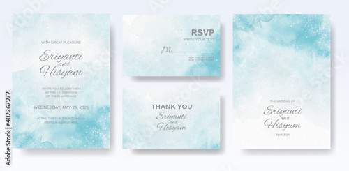 Watercolor wedding invitation card