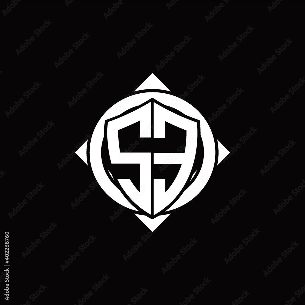 SE Logo monogram isolated circle rounded with compass shape