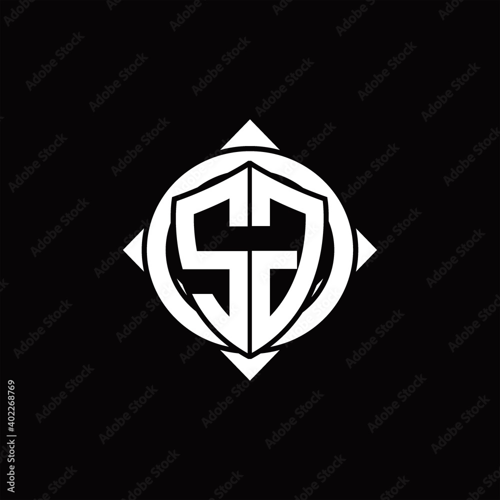 SG Logo monogram isolated circle rounded with compass shape