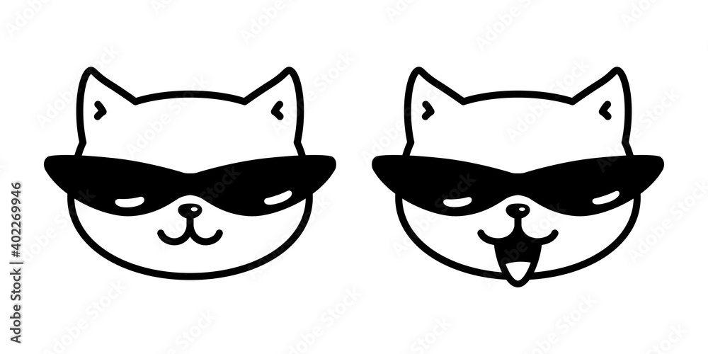 cat vector kitten sunglasses calico icon pet cartoon character symbol scarf illustration doodle design cat vector kitten sunglasses calico icon pet cartoon character symbol scarf illustration doodle design