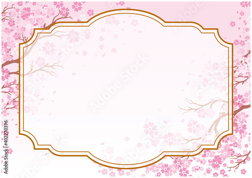フレーム背景　桜　春