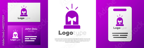 Logotype Flasher siren icon isolated on white background. Emergency flashing siren. Logo design template element. Vector.