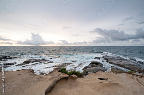 Sunset on the sea with Rocks stone in Simpang Mangayau, Kudat, Borneo