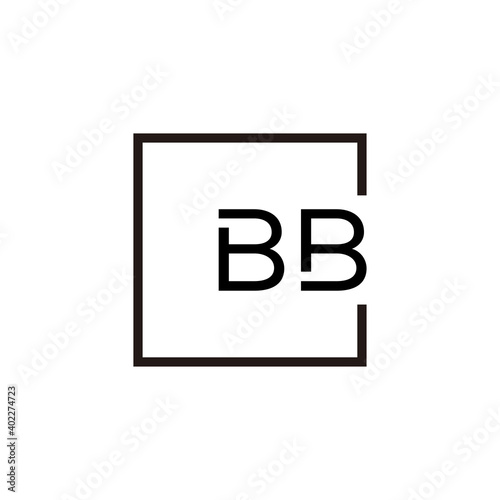 Creative initial letter BB square logo design concept vector