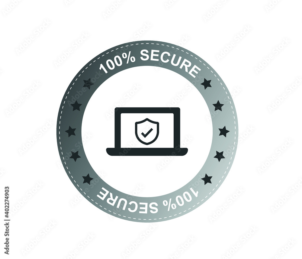 Security shield and on white background. Badge or button for trade website. 100 percent safe concept.
Security shield and on white background. Badge or button for trade website. 100 percent safe concept.