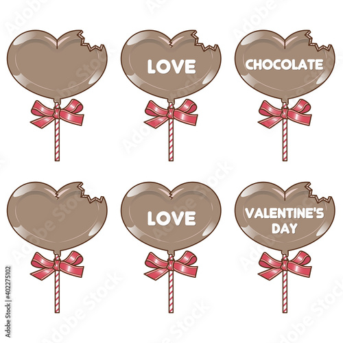 食べかけのロリポップチョコレート