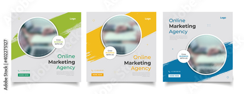 Digital business marketing banner for social media post template 