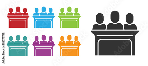 Black Jurors icon isolated on white background. Set icons colorful. Vector.