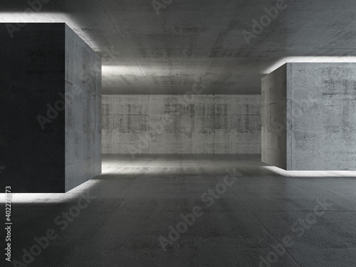 Foto Abstract empty concrete interior background, dark room