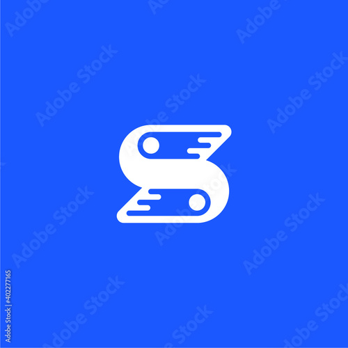 simple clean modern letter s wings logo design