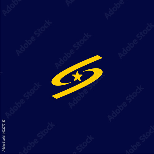 simple s star logo design
