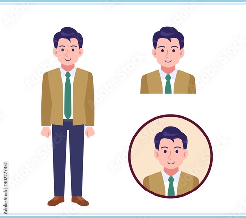 Young man in green tie