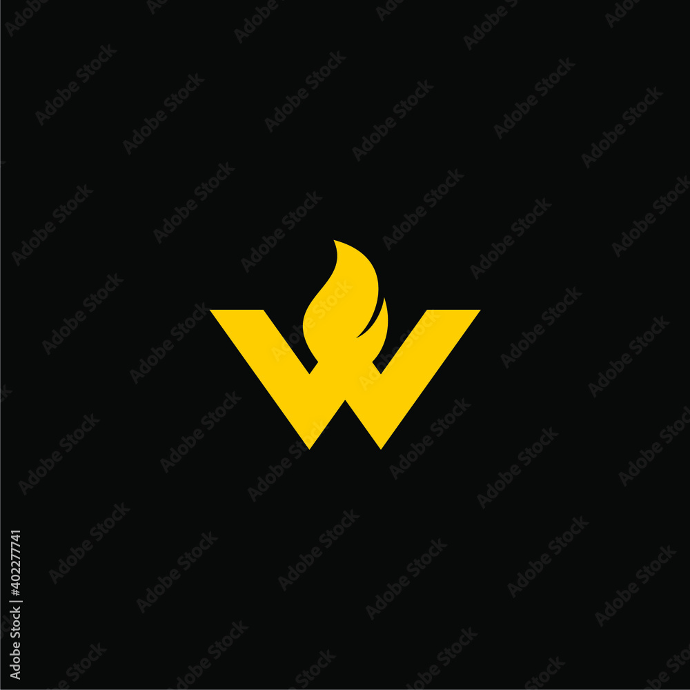 letter w fire flame logo Stock Vector | Adobe Stock