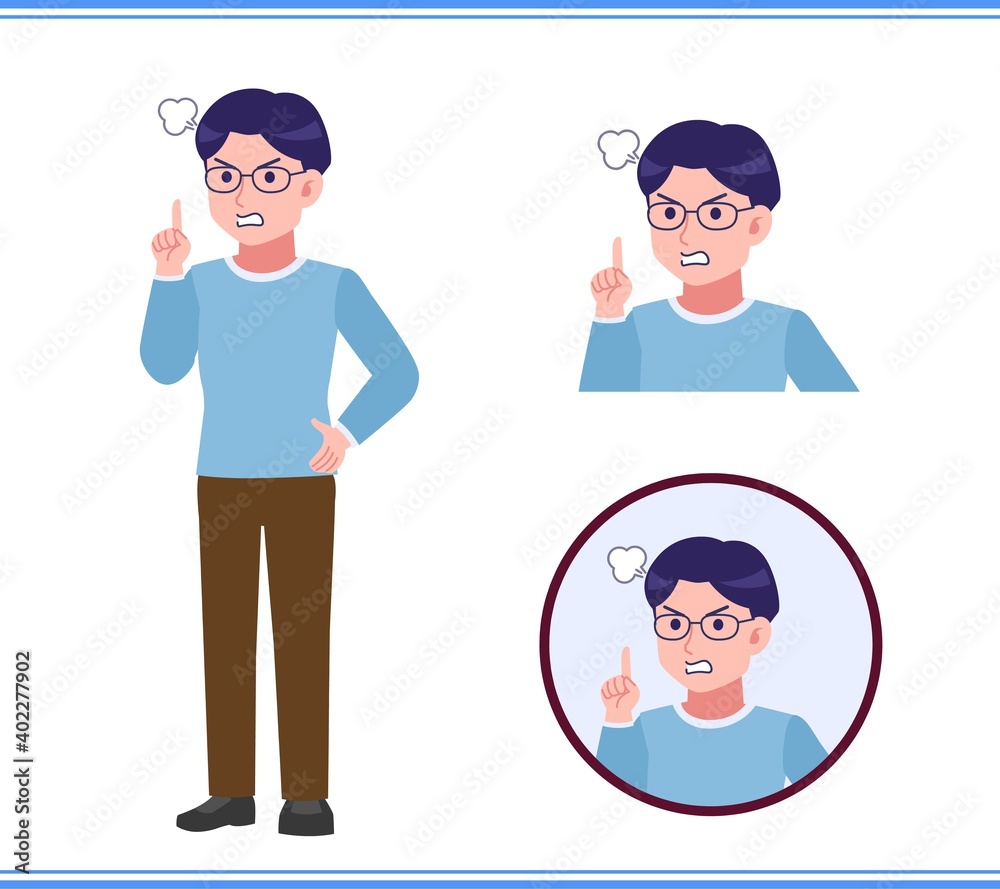 A smart young man with round glasses A smart young man with round glasses
