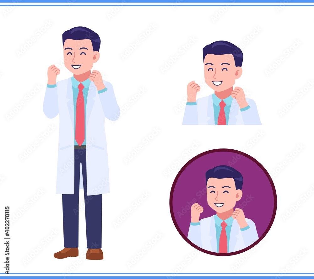 Tall male doctor in a lab coat