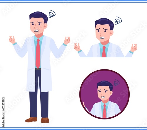 Tall male doctor in a lab coat