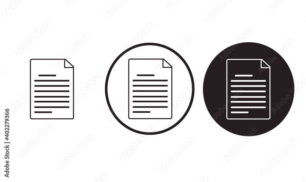 icon note paper black outline logo for web site design 
and mobile dark mode apps 
Vector illustration on a white background