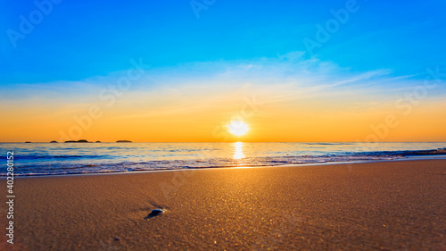 Beautiful Landscape Ocean Summer sunset Natural background Amazing beach sunset  © photosky99