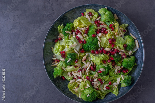 Broccoli salad with pomegranate 