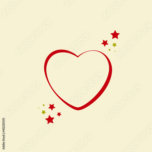 Illustration of the red heart, background image for Valentine's Day holiday