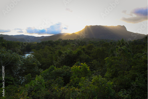 El Yunque mountain nearf Baracoa and the Baracoa Bay in Cuba's Guantanamo Province