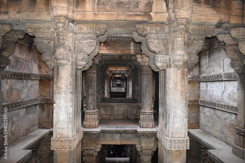 Dada Hari ni Vav - Inside view, Bai Harir Sultani Stepwell is situated in the area of Asarva, Ahmedabad, Gujarat, India photo