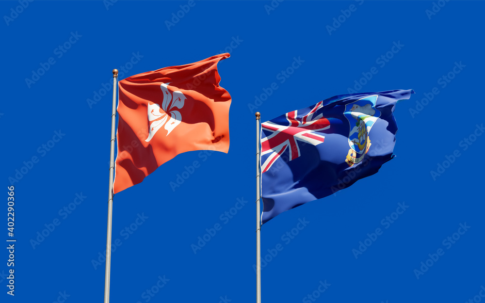 Flags of Falkland Islands and Hong Kong HK. Flags of Falkland Islands and Hong Kong HK.